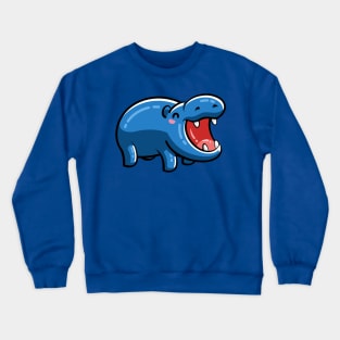 Cute Happy Hippo Crewneck Sweatshirt